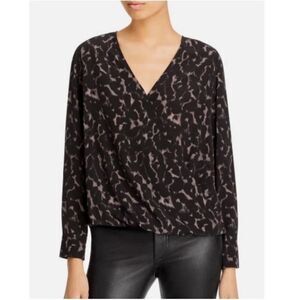 New Rails Hillary Diffused Cheetah Print Long Sleeve Blouse Size S